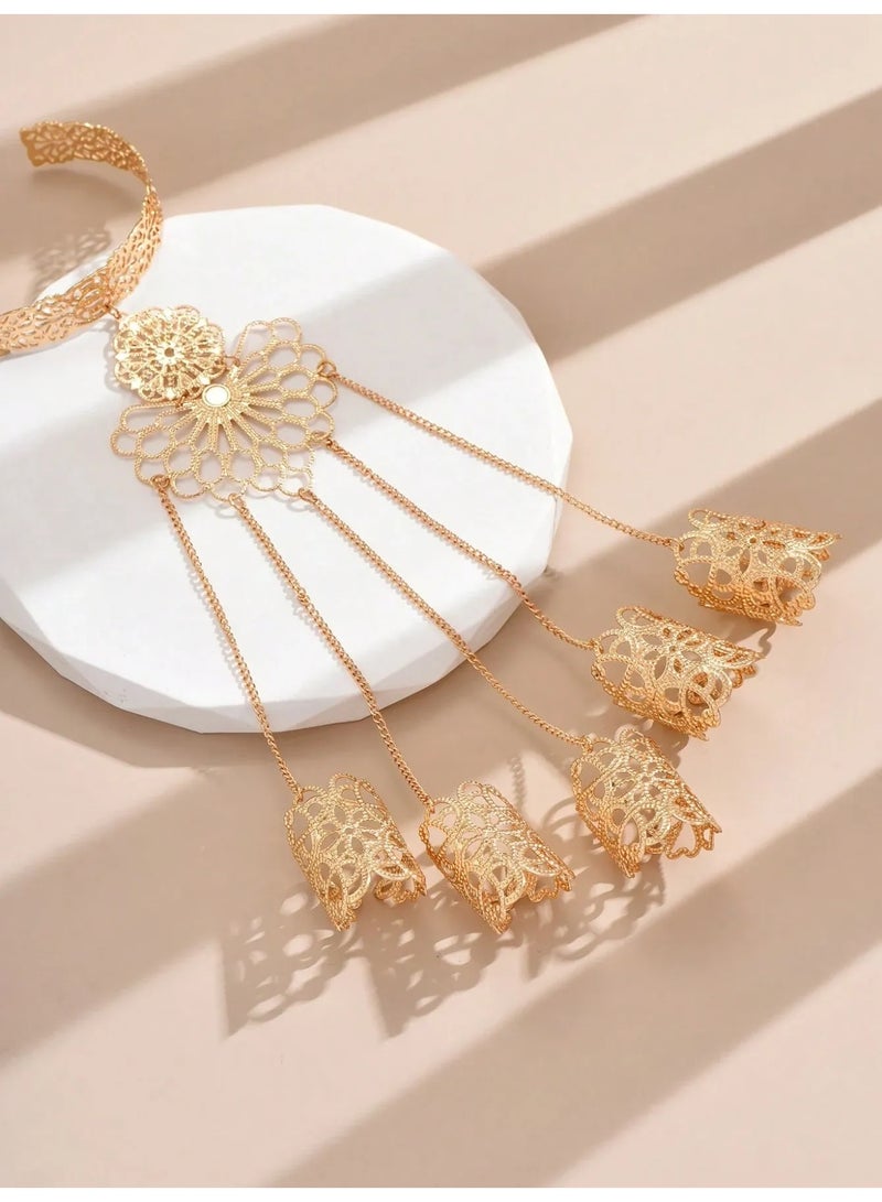 Saudi Founding Day Luxury Hand Chain Bracelet with Connected Ring Chains – Eye-Catching Design, Lightweight & Comfortable for Long Wear, Adds a Premium Heritage Touch to Your Look - Image 4